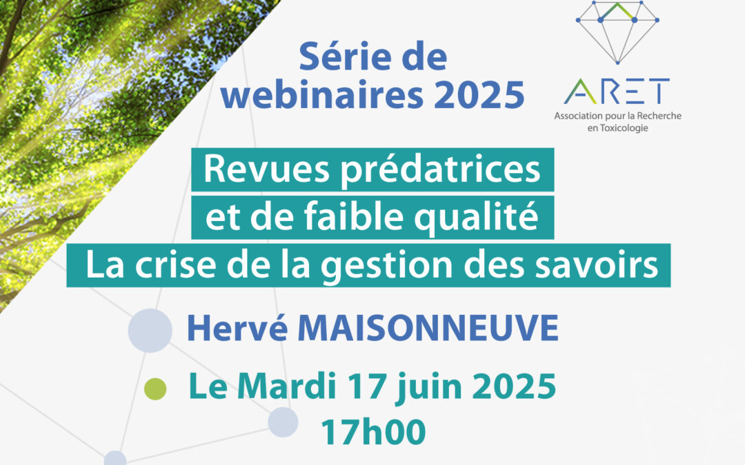 Prochain Webinaire de l’ARET le 17 juin 2025 à 17h00